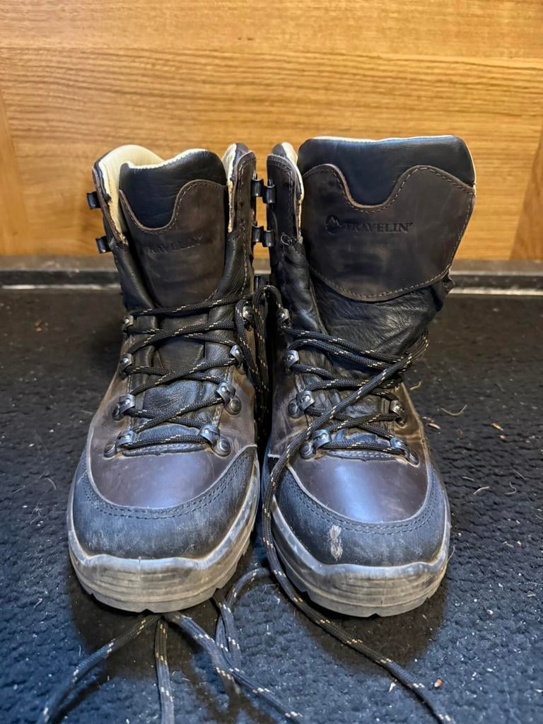 Wandelschoenen dames; maat 41; bruin leer, Ophalen, Gebruikt, Schoenen