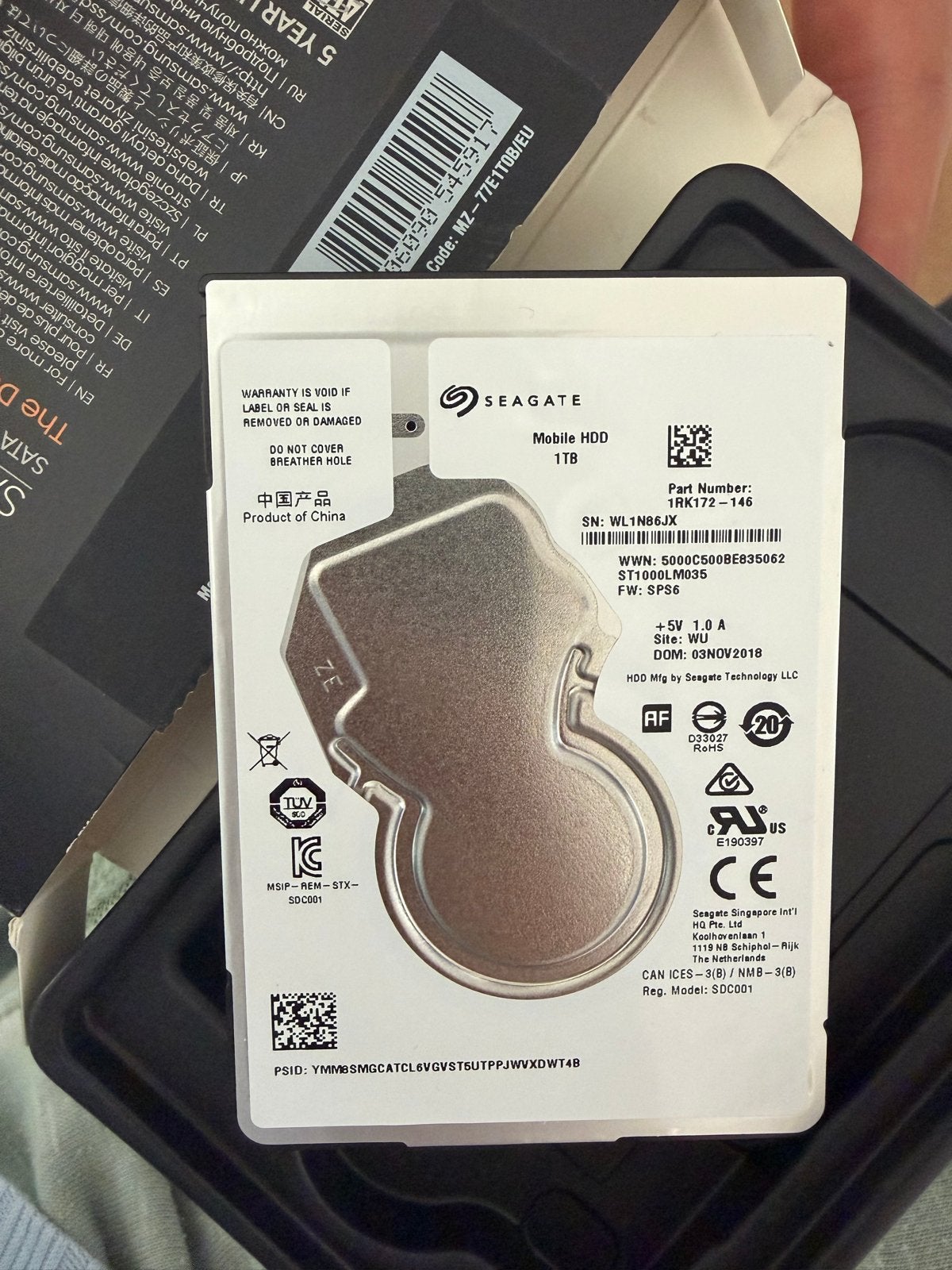 Seagate 1TB HDD - Werking onbekend!, Computers en Software, Harde schijven, Intern, Gebruikt, Ophalen of Verzenden, Laptop