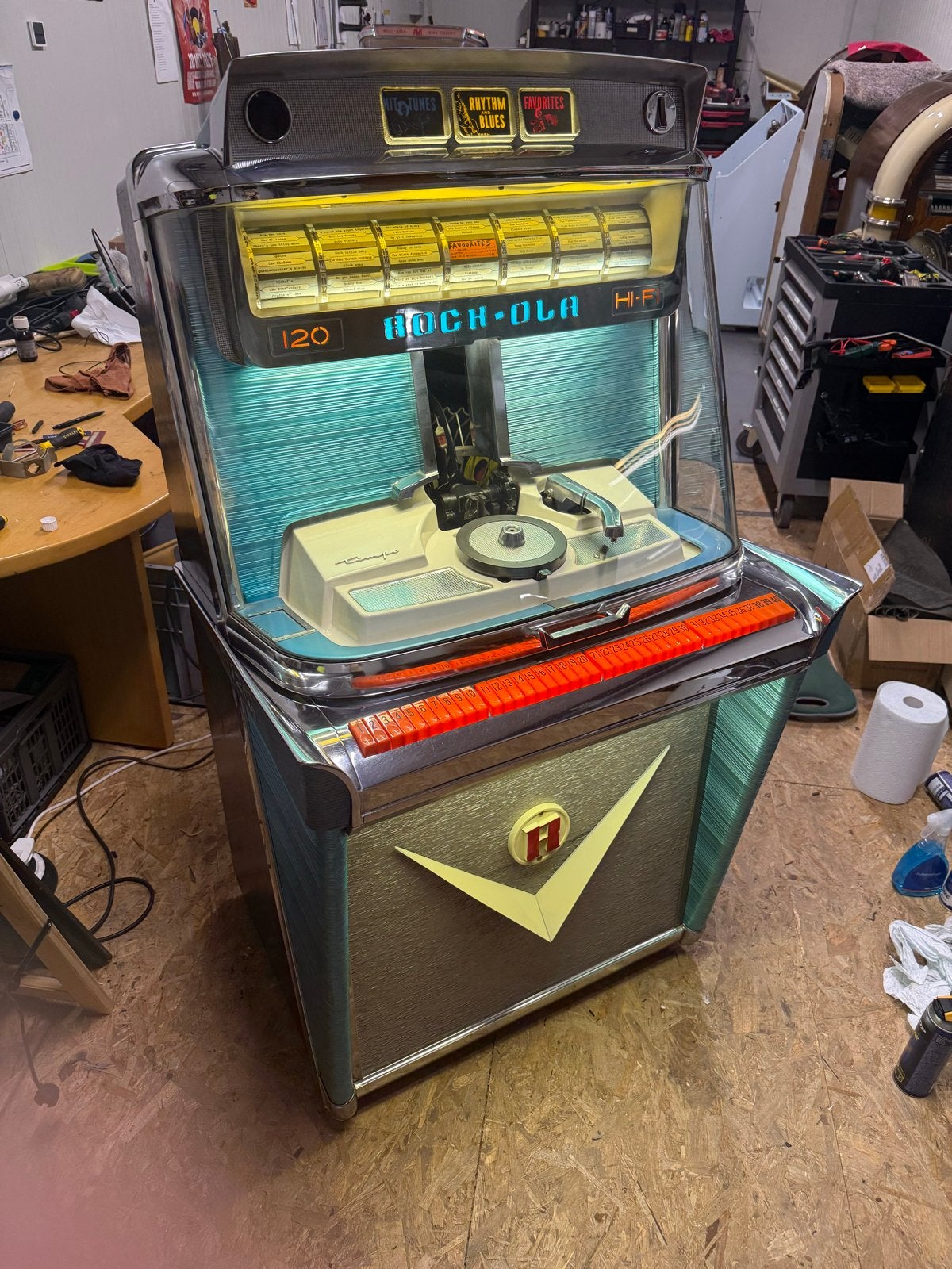 Rock-Ola Tempo 1 Jukebox - Jaren '50 Autostyle, Ophalen, Gebruikt, 1950 tot 1960, Rock Ola