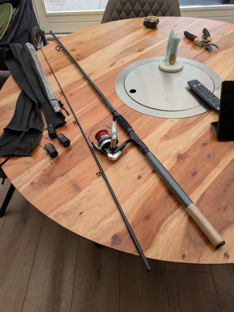 Feeder hengel 240cm compleet, Ophalen of Verzenden, Zo goed als nieuw, Werphengel