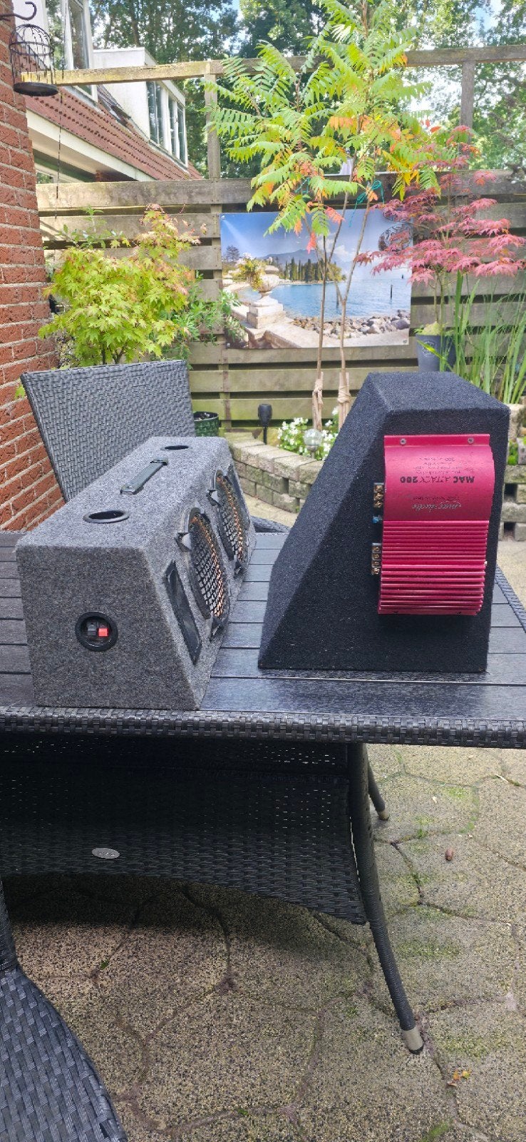 Boombox + subwoofer kist met versterker, Auto diversen, Ophalen, Gebruikt