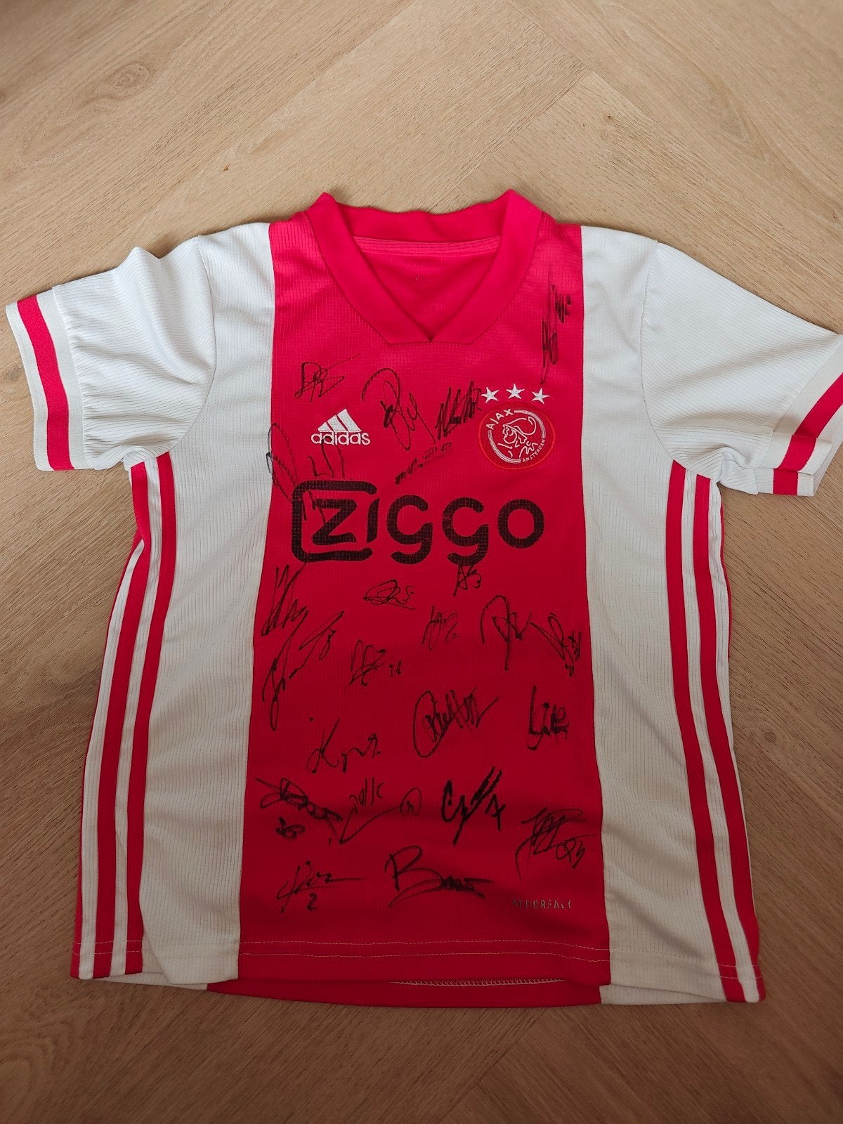 Ajax shirt met handtekeningen maat 152/158, Maat XS of kleiner, Ophalen of Verzenden, Zo goed als nieuw, Shirt