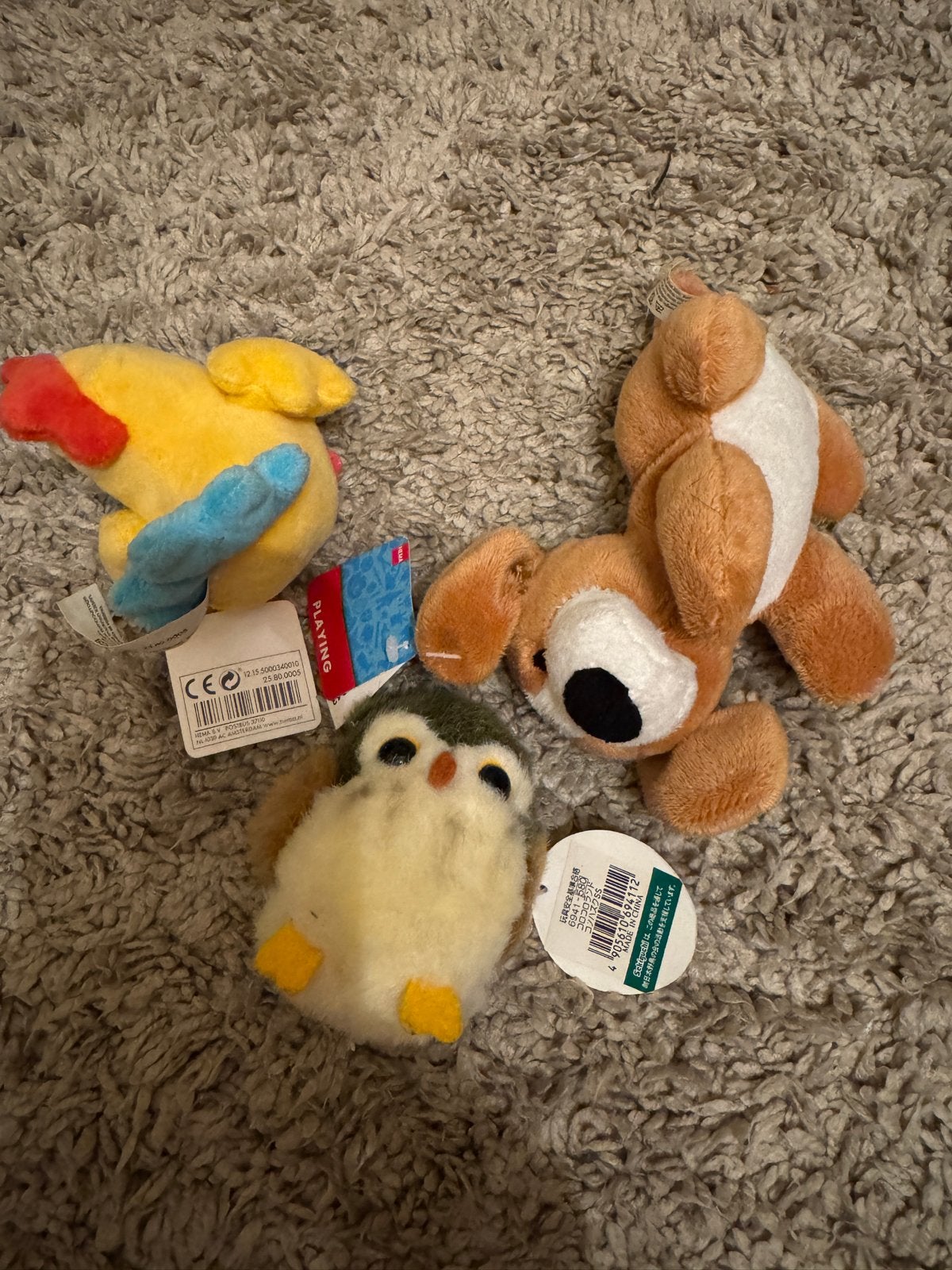 Leuke knuffels: vogel, pinguïn en hondje, Kinderen en Baby's, Speelgoed | Knuffels en Pluche, Pinguïn, Geel, Nieuw, Ophalen of Verzenden