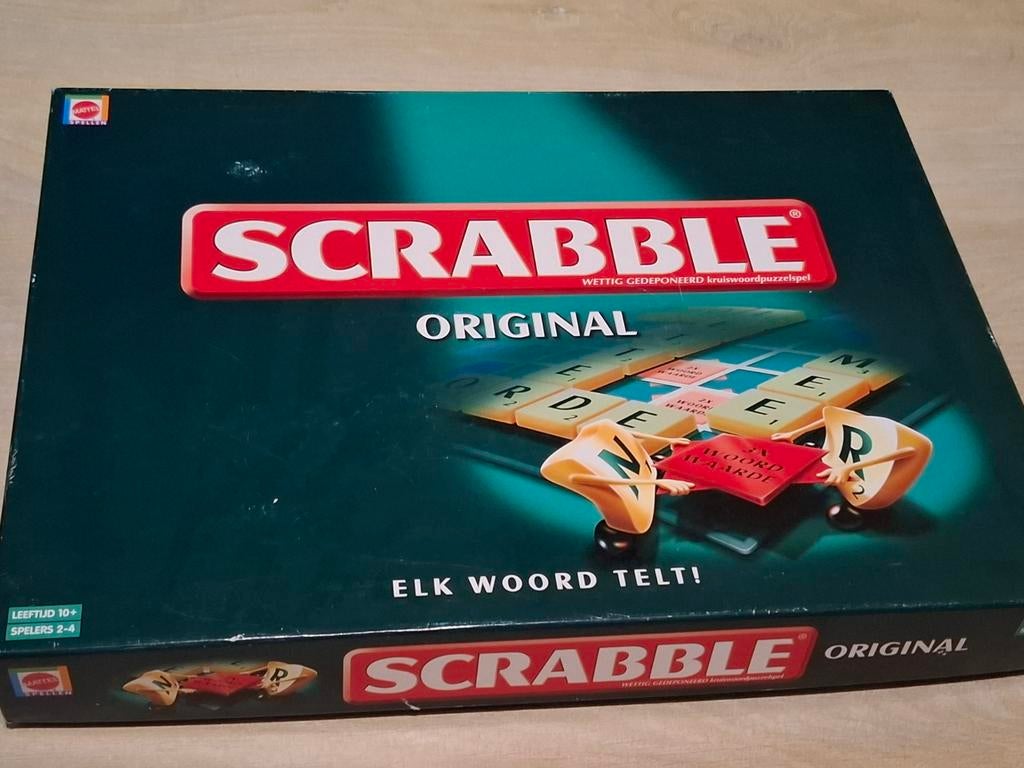 Scrabble Original Bordspel - Compleet en Goede Staat, Gebruikt, Ophalen of Verzenden, Drie of vier spelers, Service.nl@mattel.com