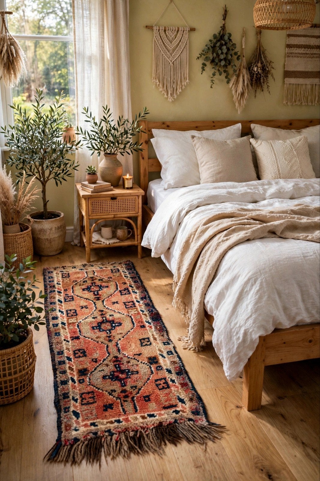 Vintage Berber Boujad loper - Marokkaans Boho 125 x 45, Blauw, Minder dan 50 cm, Gebruikt, 50 tot 100 cm