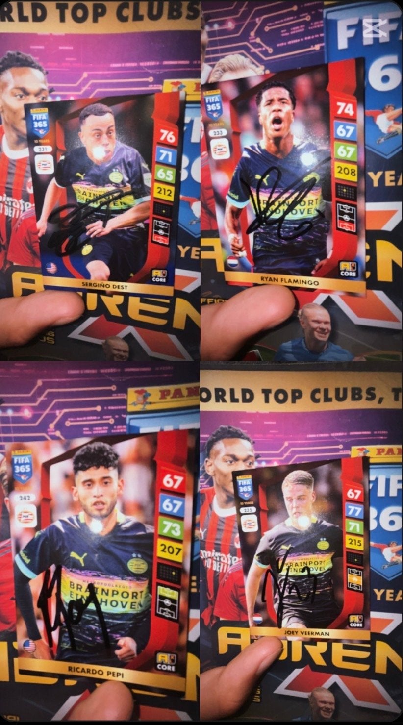 Gesigneerde PSV FIFA 365 Adrenalyn XL 2024 kaarten, Ophalen of Verzenden, Zo goed als nieuw, PSV, Spelerskaart