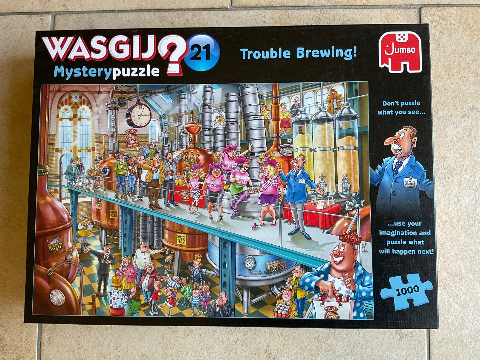 Puzzel 1000 stukjes Wasgij “Trouble Brewing”, Hobby en Vrije tijd, Denksport en Puzzels, Ophalen of Verzenden, 500 t/m 1500 stukjes