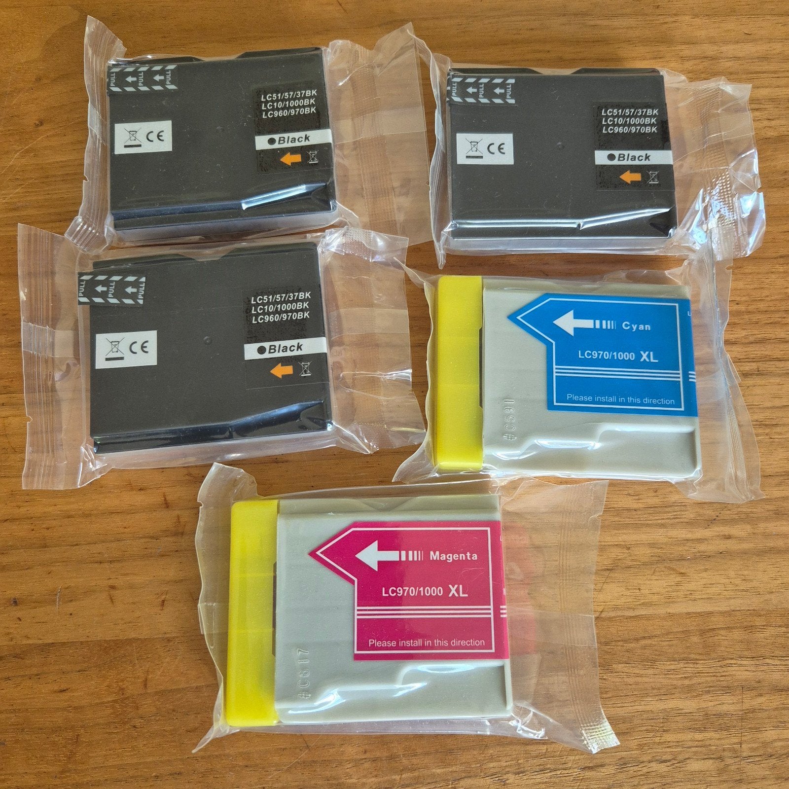 Canon printer inktcartridges: 3x zwart, 1x cyaan, 1x magenta, Ophalen of Verzenden, Nieuw