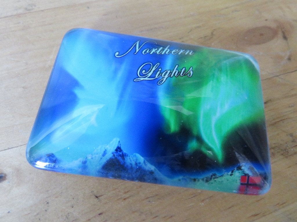 toeristenitem noorderlicht koelkastmagneet, Antiek en Kunst, Ophalen of Verzenden
