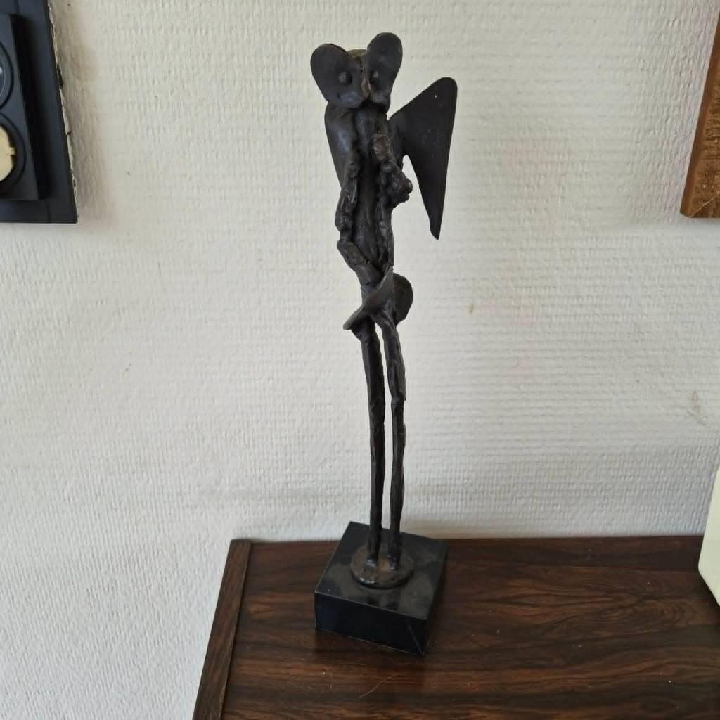 bronzen beeld .klaas van der berg uil met jong, Antiek en Kunst, Kunst | Beelden en Houtsnijwerken, Ophalen, Brons, Beeld