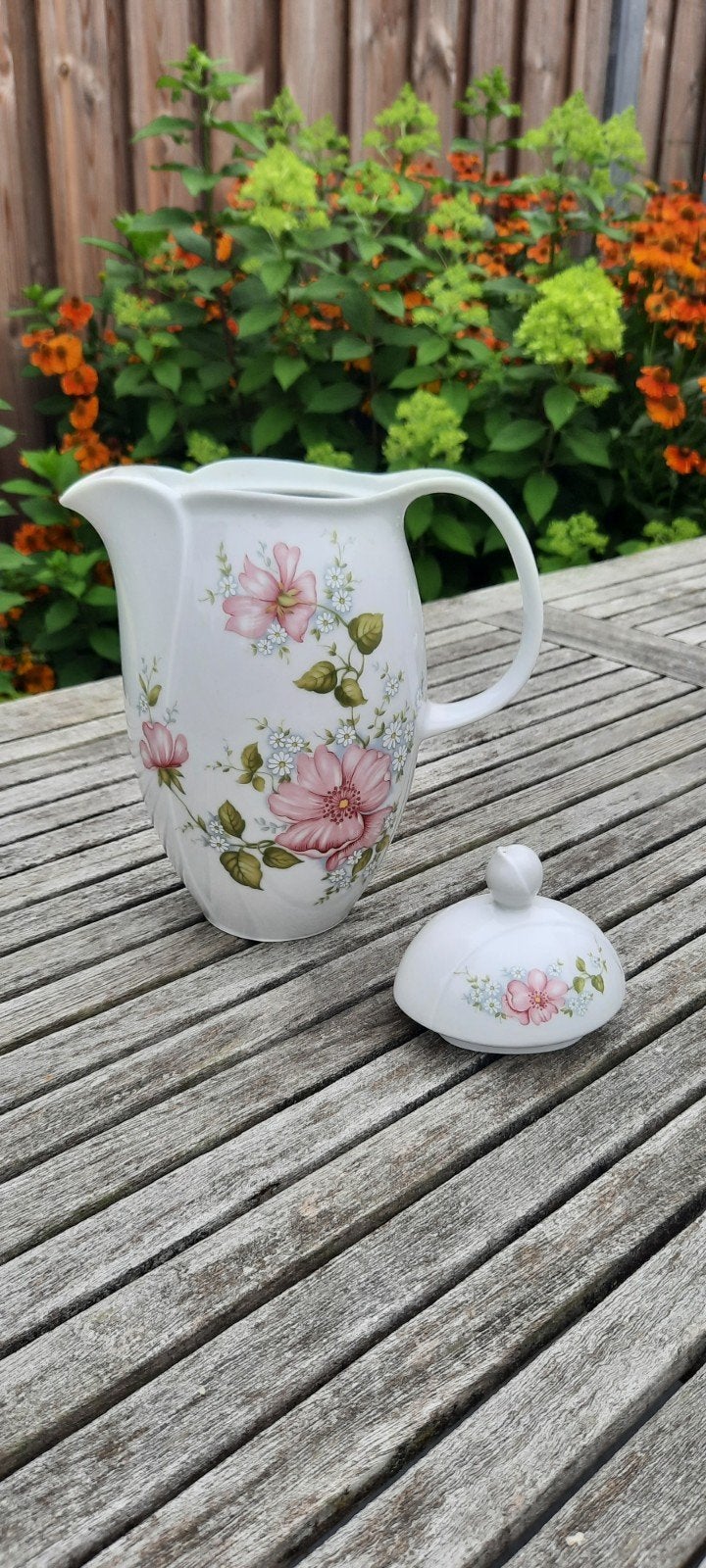 Vintage Arzberg Bavaria Porseleinen Koffiekan met Bloemen, Ophalen of Verzenden