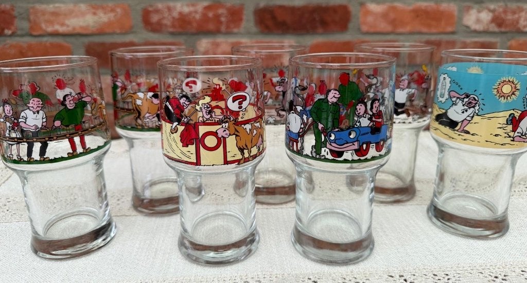Suske en Wiske glazen  7 St, Verzamelen, Glas en Borrelglaasjes, Ophalen, Nieuw, Overige typen