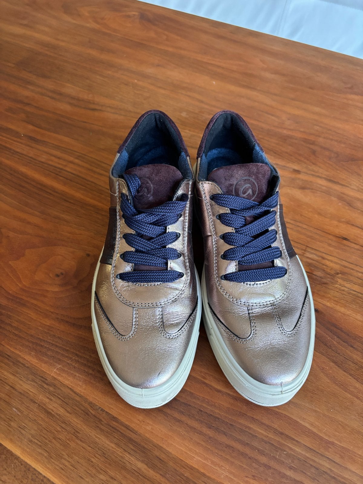 Ara Lage Sneakers Maat 38 Bronskleurig Metallic Blauw, Kleding | Dames, Ophalen of Verzenden, Gedragen, Overige kleuren, Sneakers of Gympen