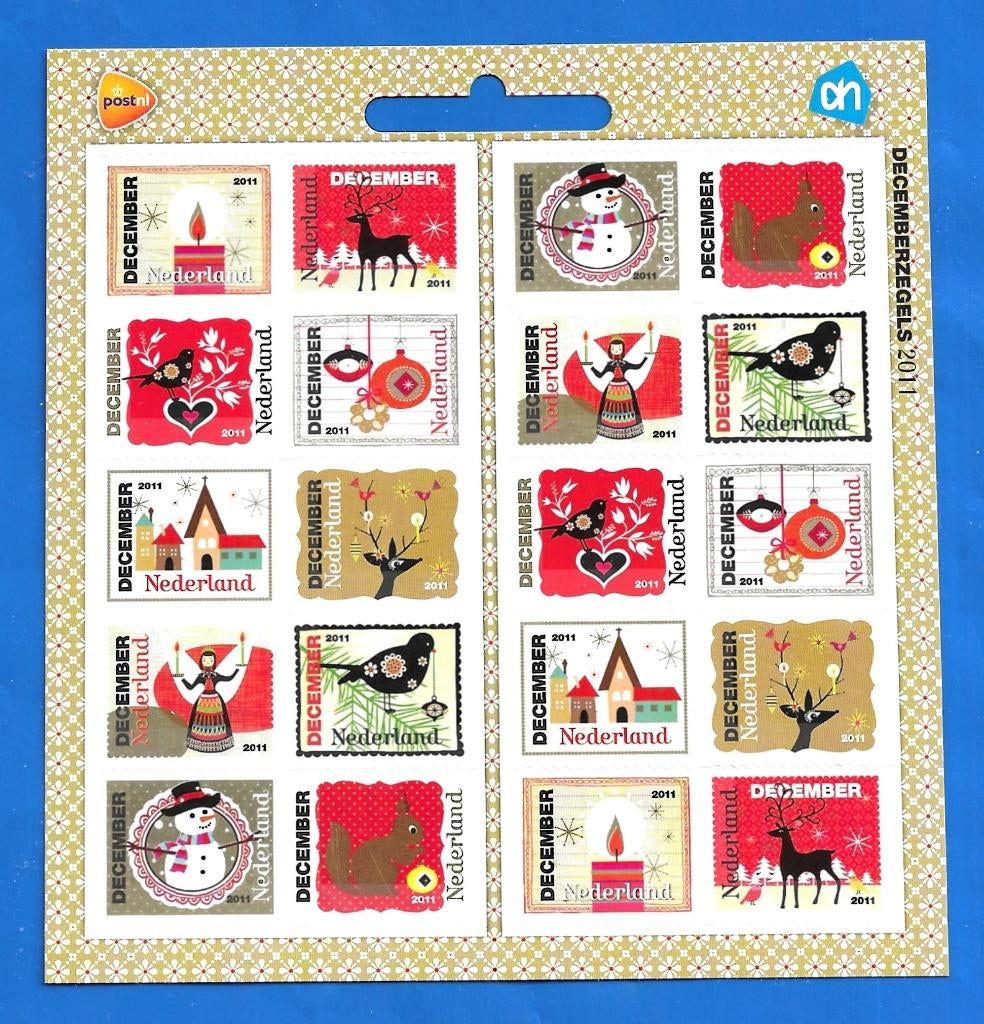 Decemberzegels 2011 - 20 zegels NVPH 2887-2896 AH, Postzegels en Munten, Verzenden, Na 1940, Postfris