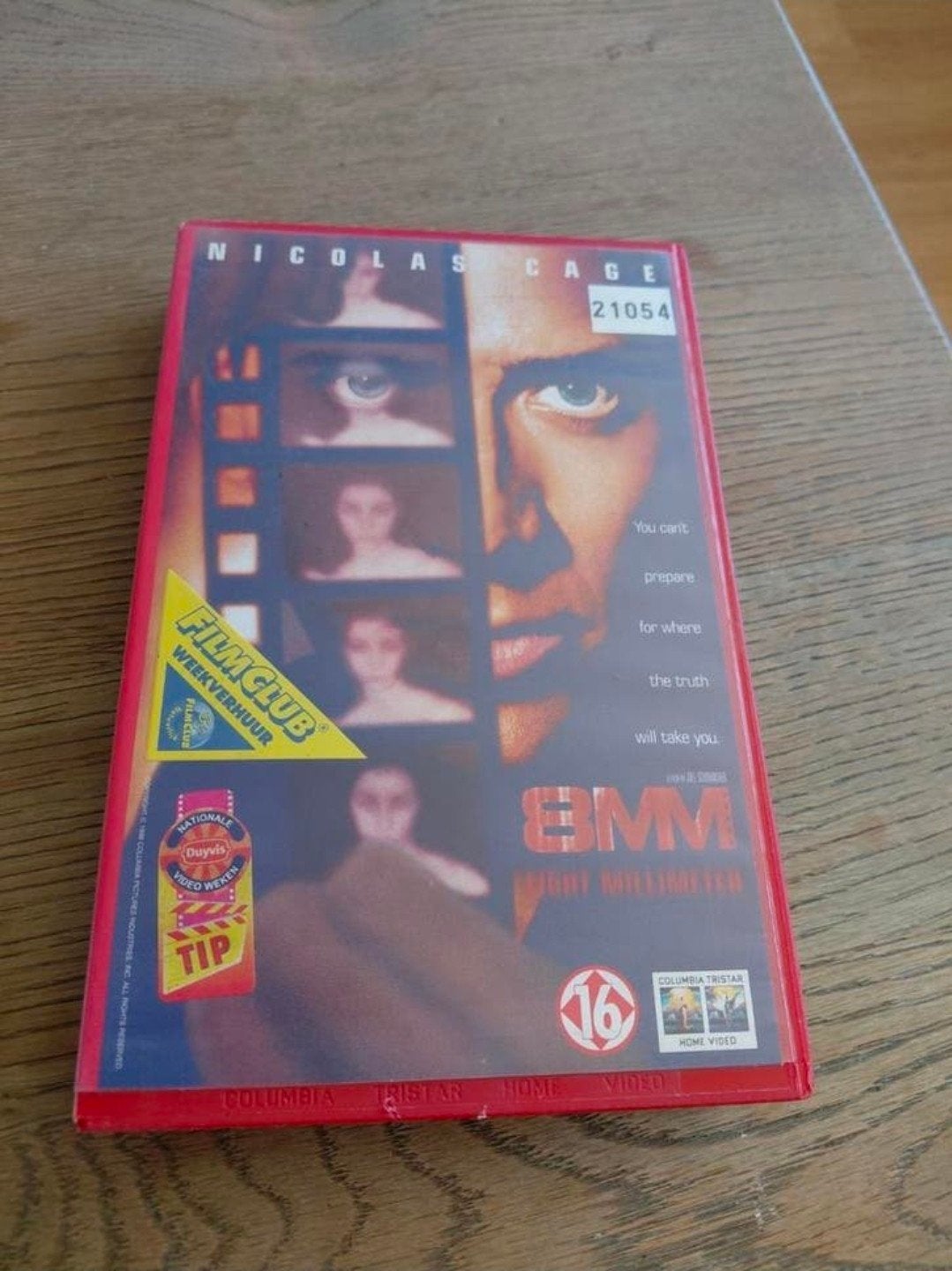 8MM Ex-Rental VHS FilmClub Nicolas Cage., Gebruikt, Vanaf 16 jaar, Ophalen of Verzenden, Actie en Avontuur