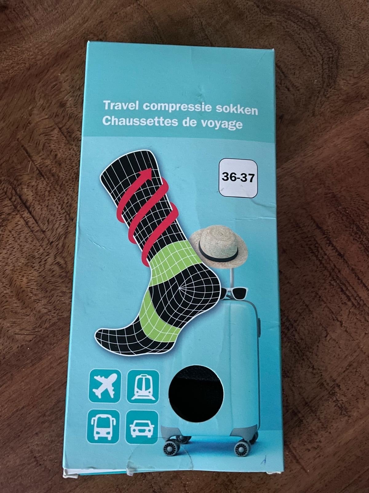 Travel compressie sokken - Maat 36-37, Sokken en Kniesokken, Zwart, Nieuw, Overige maten