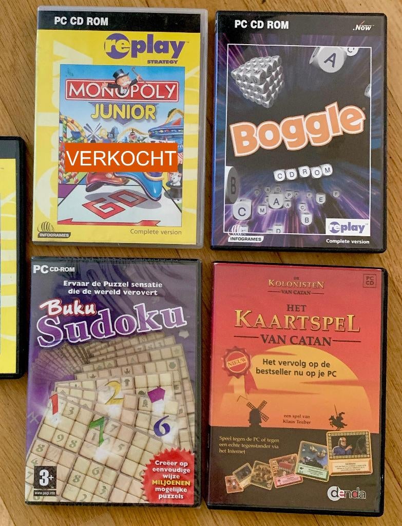 PC CD-rom gezelschapsspellen Boggle Sudoku en Kolonisten, Spelcomputers en Games, Games | Pc, Puzzel en Educatief, Gebruikt, 1 speler