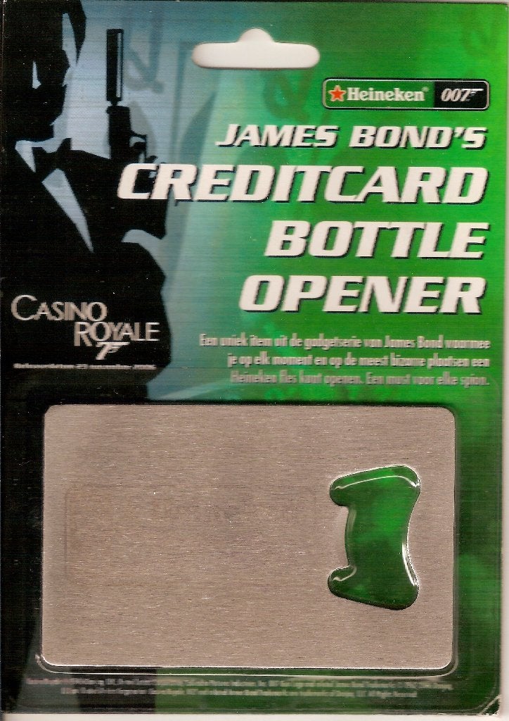 James Bond 007 Heineken Creditcard Opener., Verzamelen, Ophalen of Verzenden, Nieuw, Flesopener, Heineken