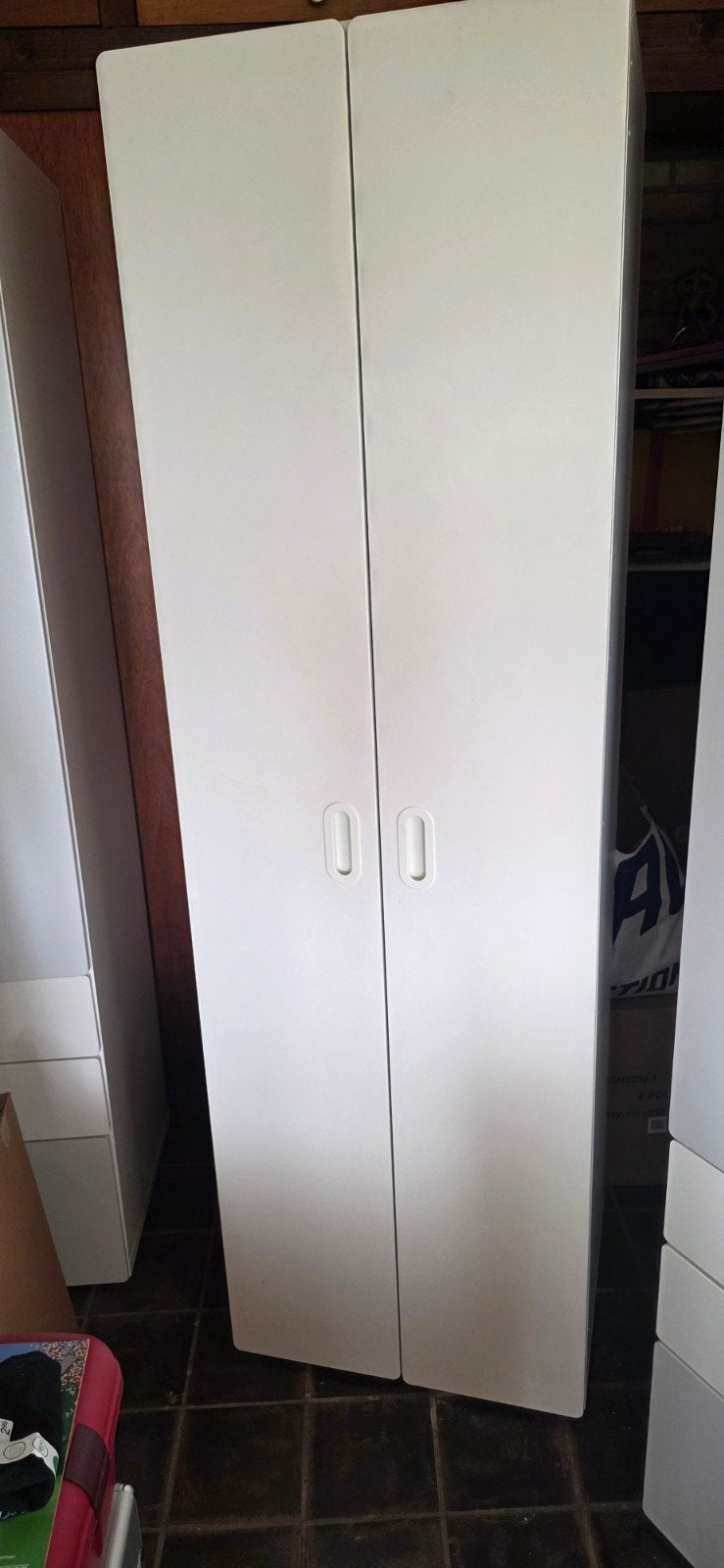 IKEA Kast Wit 60x190 cm met Hangruimte en Manden, Ophalen, Met deur(en), Gebruikt, 50 tot 100 cm