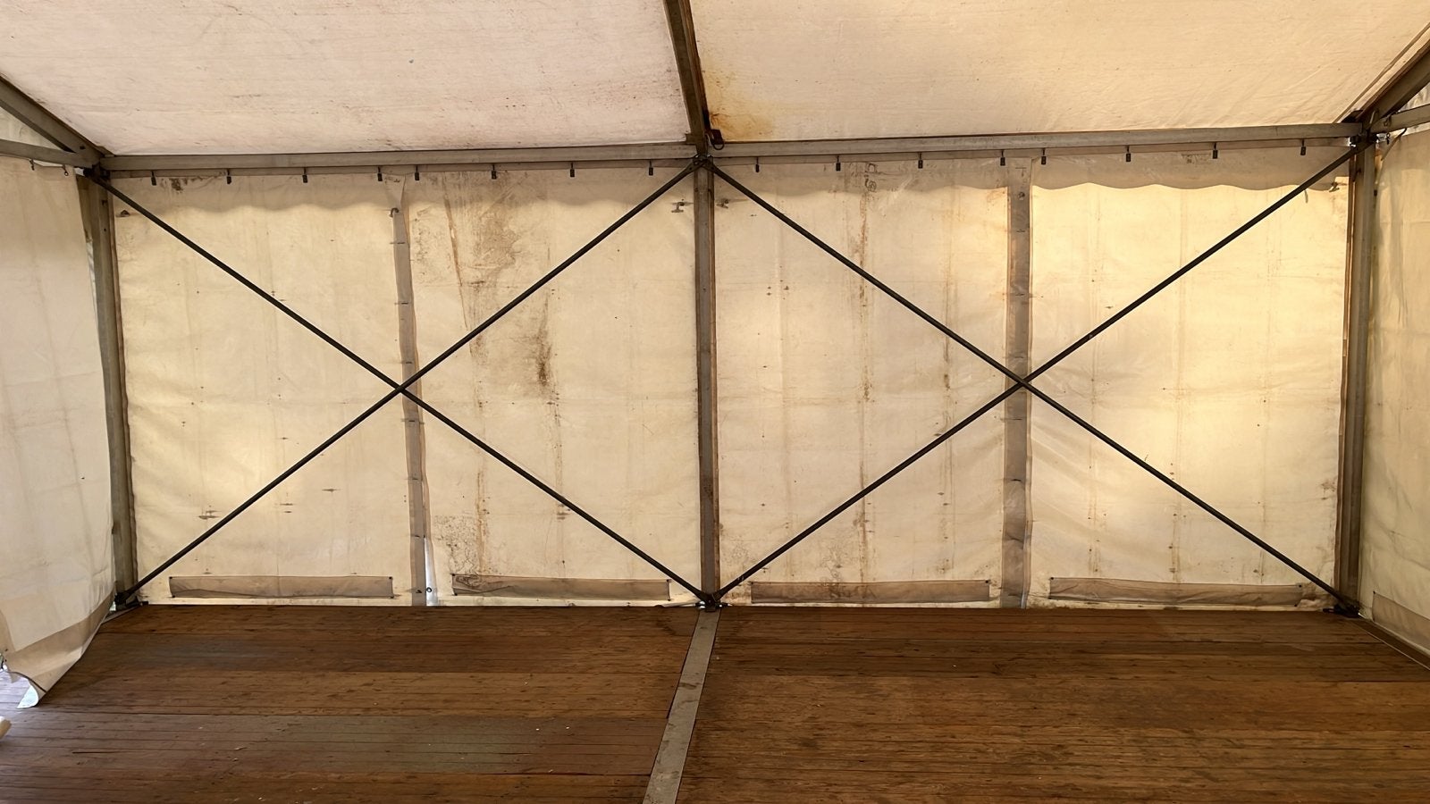 Aluminium Spantent 6x9 meter met vloer, Ophalen of Verzenden, Gebruikt