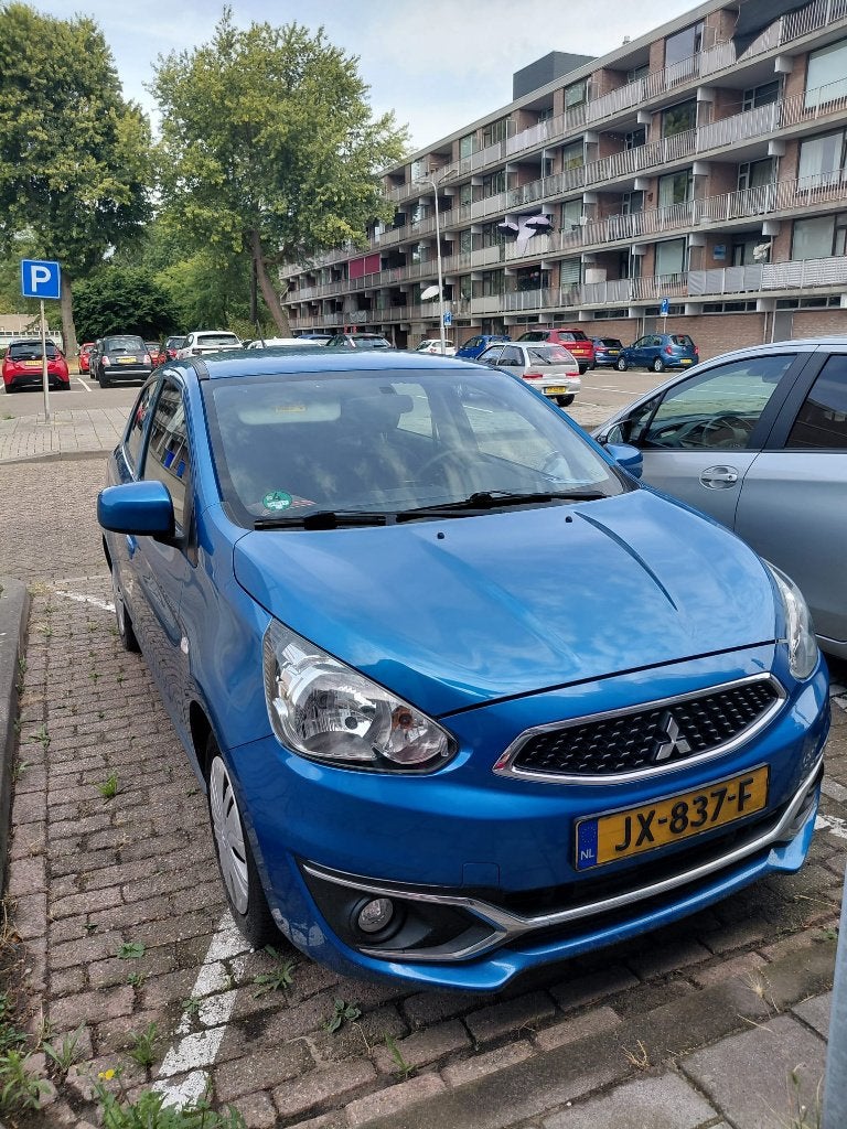 Mitsubishi Space Star 1.0 MPI 52KW 2016 Blauw, Auto's, Voorwielaandrijving, Stof, Euro 6, 4 cilinders