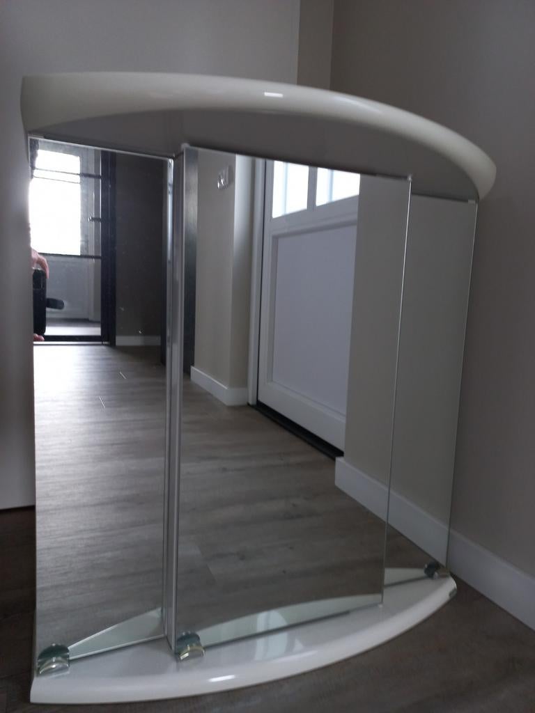 Glanzend witte Allibert spiegelkast badkamer, Huis en Inrichting, Badkamer | Badkamermeubels, Ophalen, Spiegelkast, 50 tot 100 cm