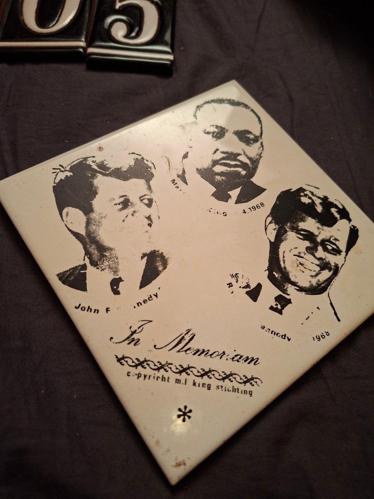 Vintage "In Memoriam" Tegel - JFK, RFK, MLK, Ophalen of Verzenden
