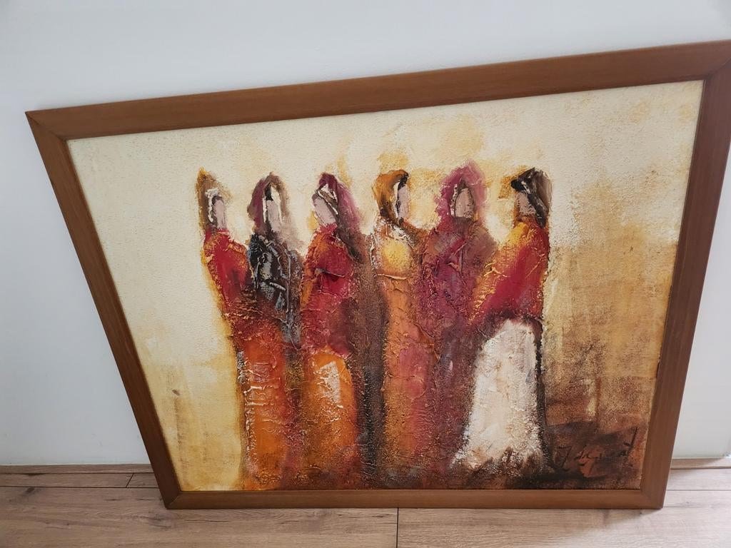Jochem de Graaf Schilderij - Abstracte Figuren 90x109 cm, Antiek en Kunst, Kunst | Schilderijen | Abstract, Ophalen