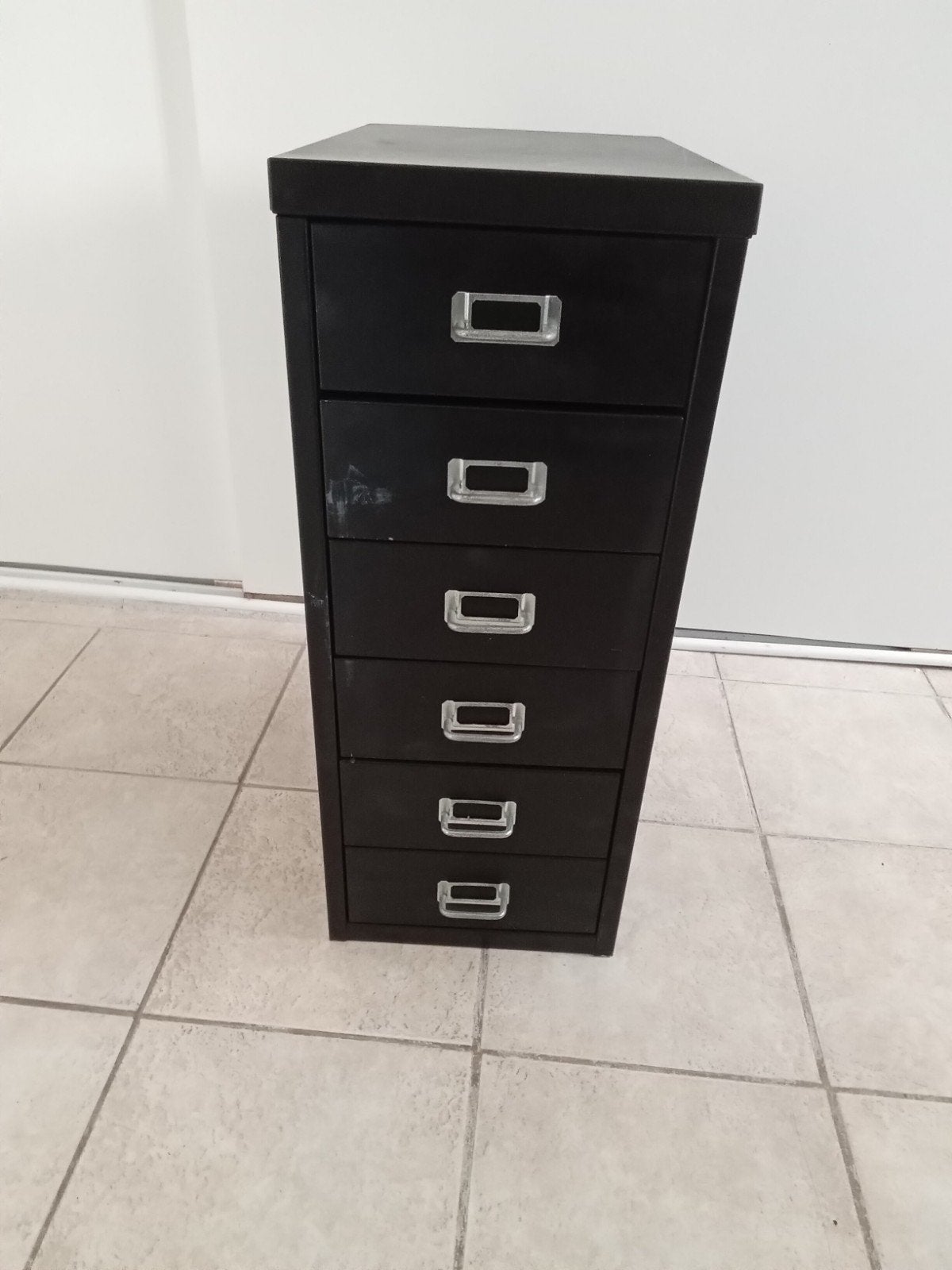 Metalen laden kastje - Zwart - 6 lades, Ophalen, Minder dan 50 cm, Gebruikt, 5 laden of meer
