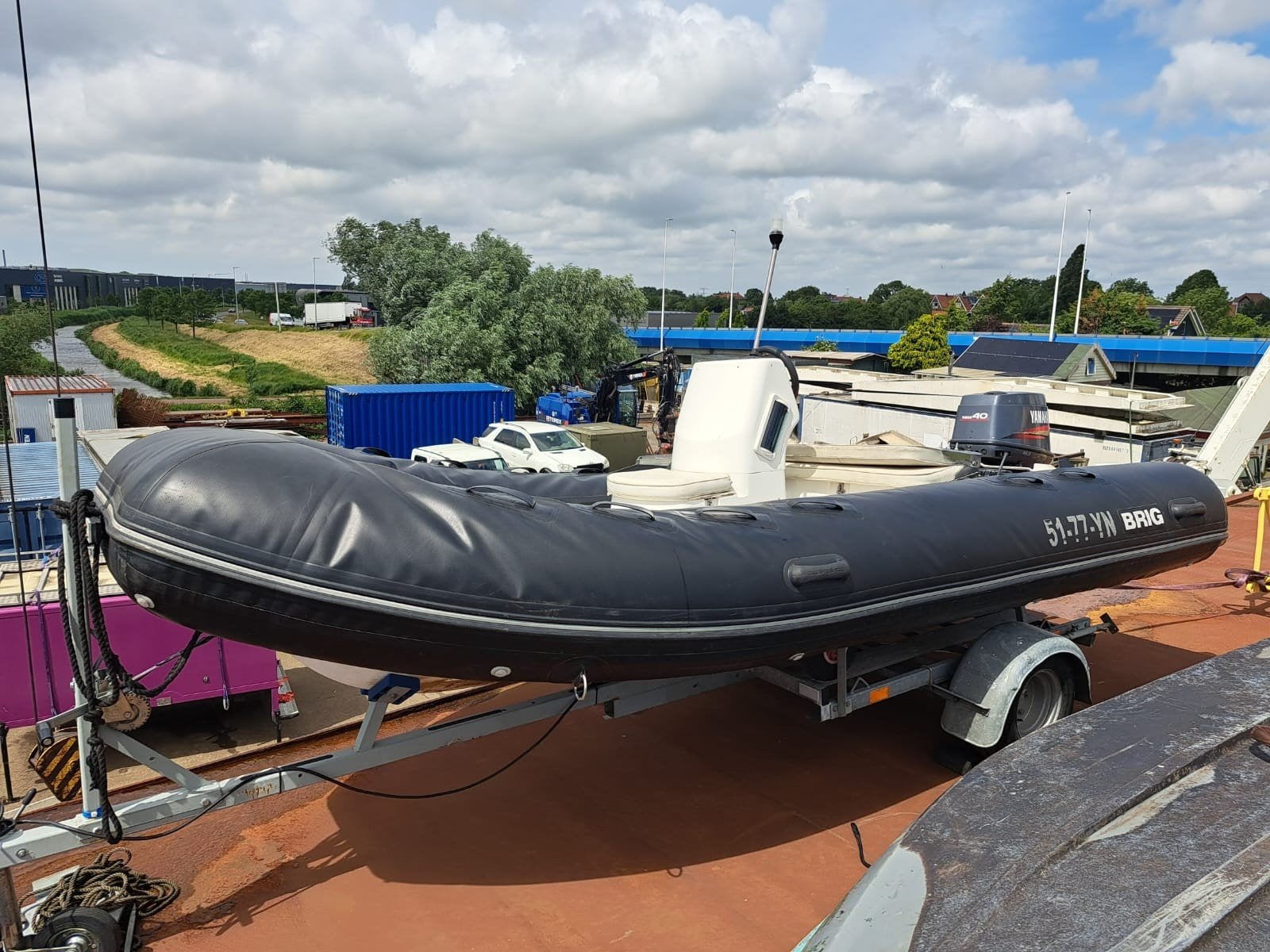 BRIG rib met Yamaha 40pk buitenboordmotor en trailer, Motoren, Ophalen of Verzenden, Gebruikt