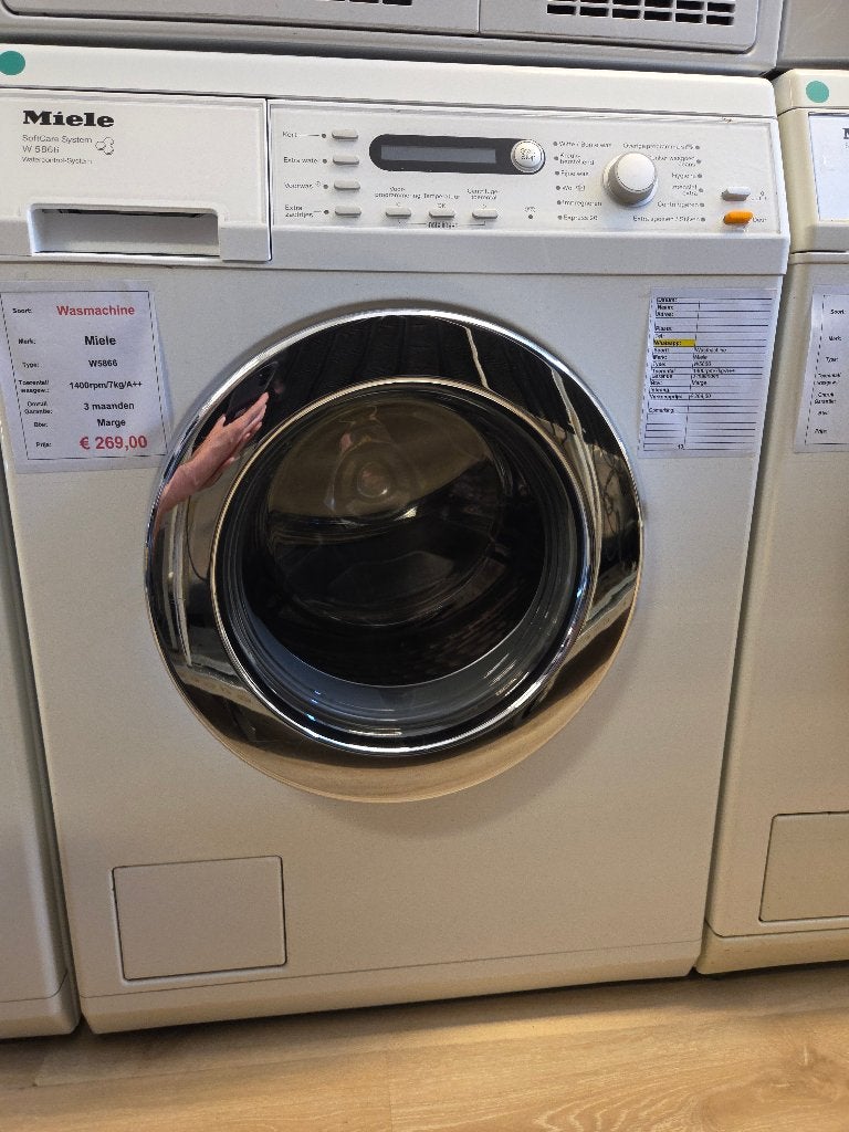 wasmachine - Miele - 7kg - A+, Witgoed en Apparatuur, Wasmachines, Refurbished, Voorlader, 6 tot 8 kg, 85 tot 90 cm, 1600 toeren of meer