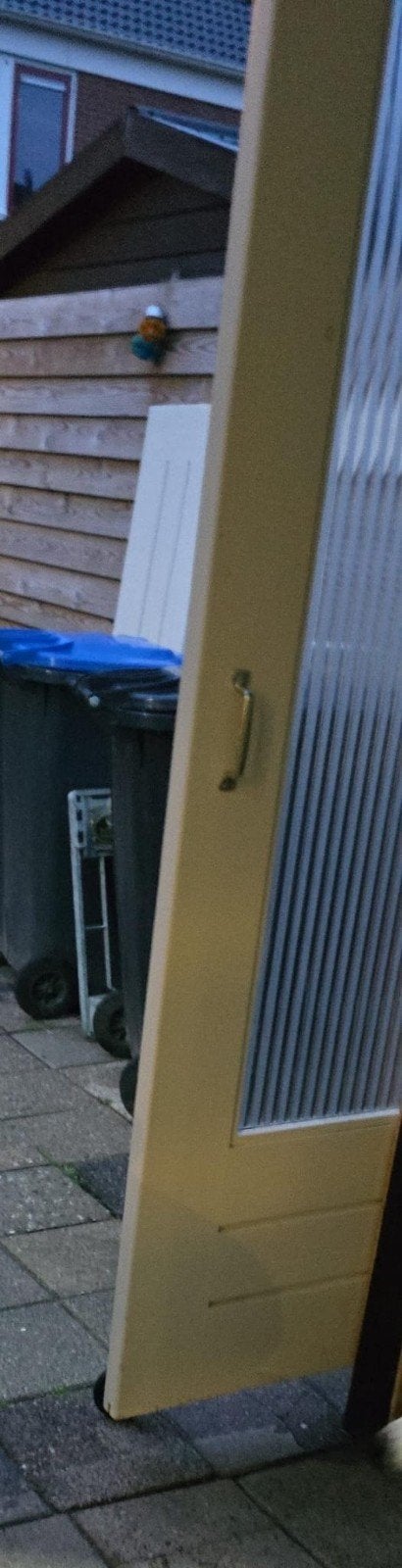 Schuifdeur met glas en rails, Doe-het-zelf en Verbouw, Deuren en Horren, Ophalen, Gebruikt, Buitendeur, Schuifdeur