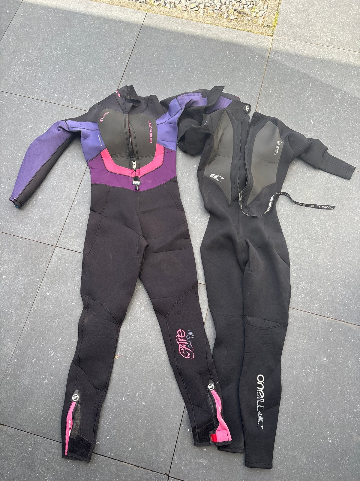 2 wetsuits voor dames - O'Neill en Prolimit, Watersport en Boten, Watersportkleding, Ophalen, Gebruikt, Dame, Wetsuit