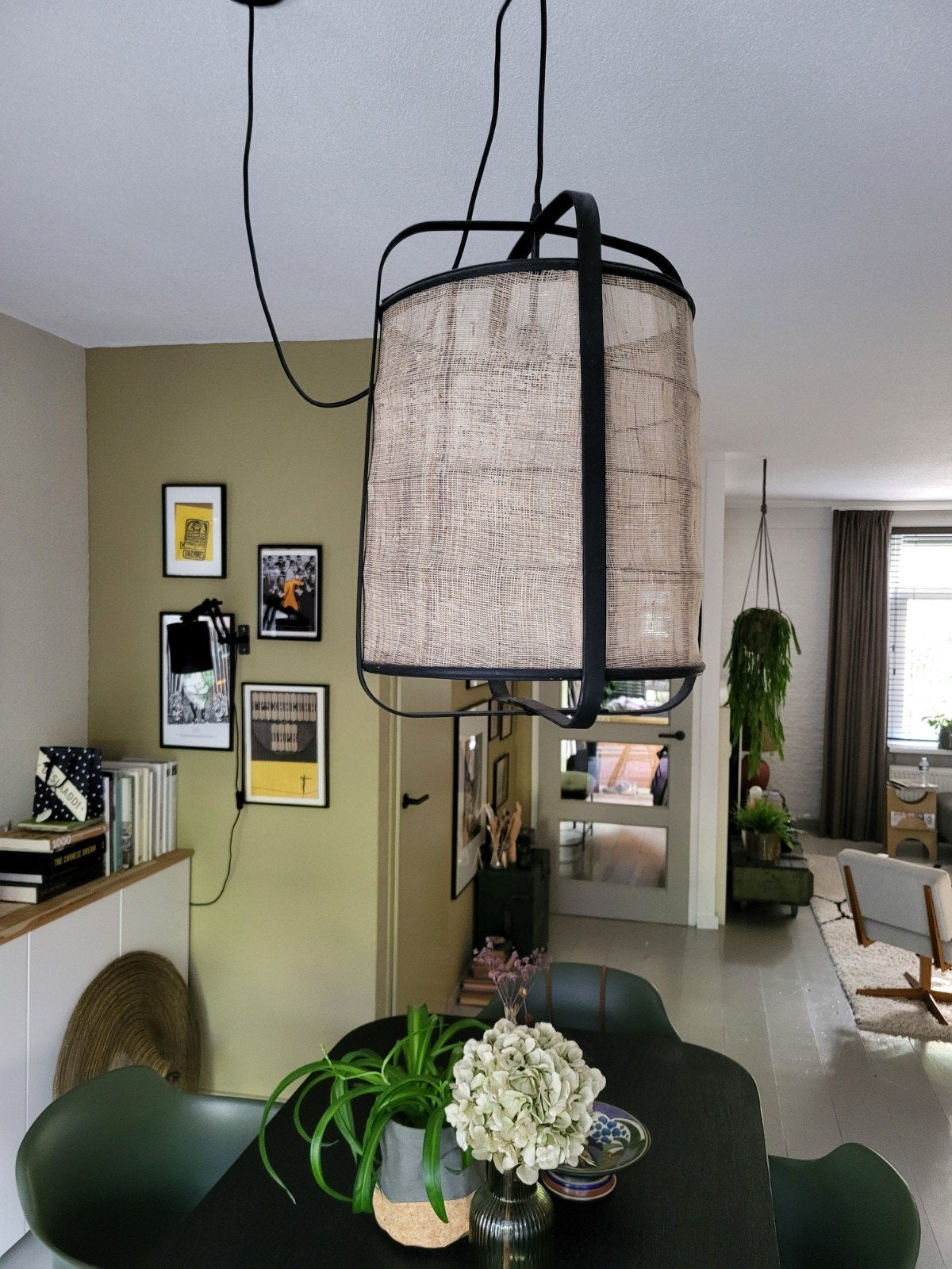 Pomax Hanglamp Jute met Hout - Japandi Stijl, Japandi, Gebruikt, Natuurlijk materiaal, E27 (groot)