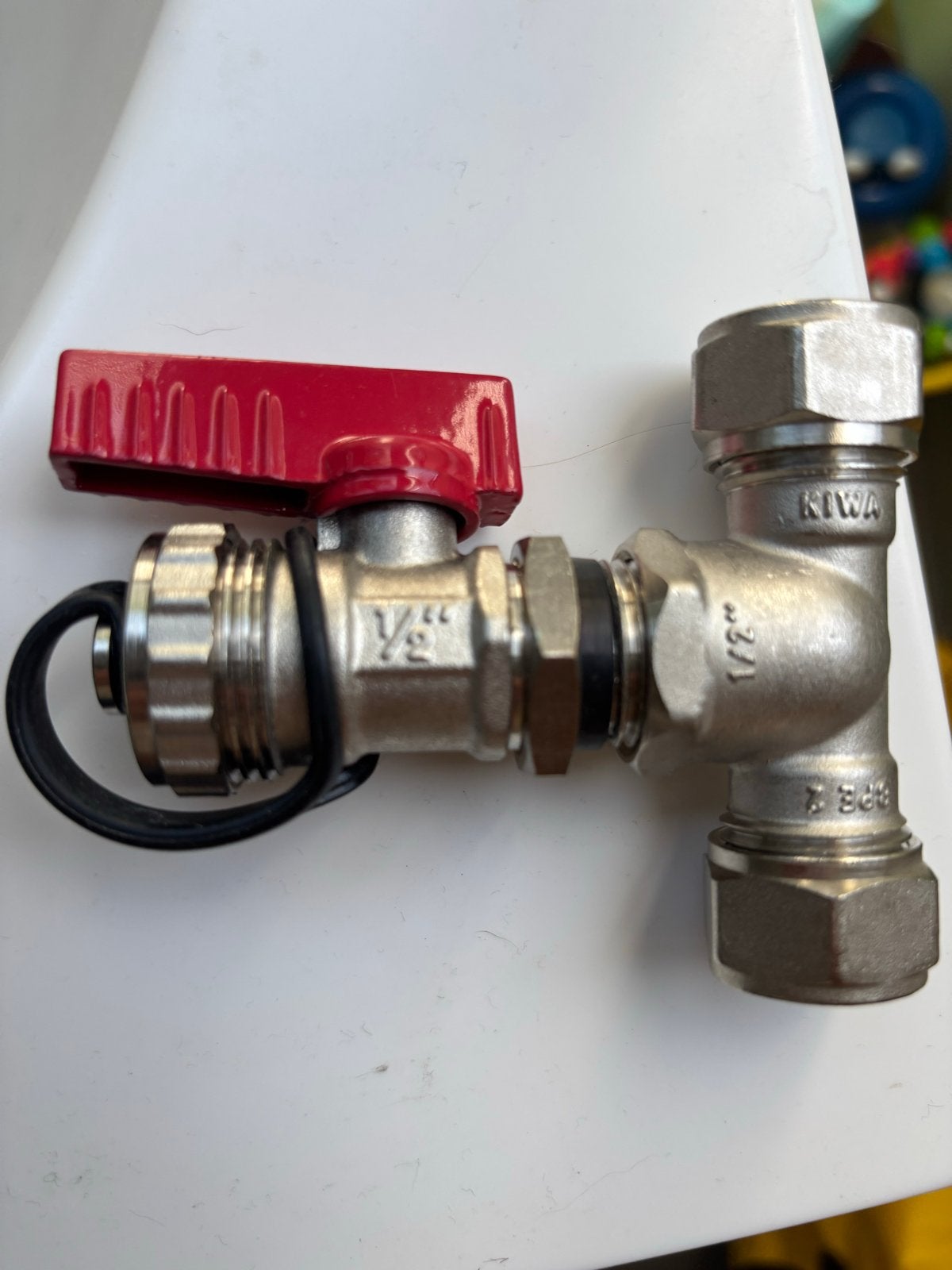 1/2" KFE-kogelkraan met knel-T-stuk (nieuw!), Ophalen, Nieuw, Koper, Overige typen