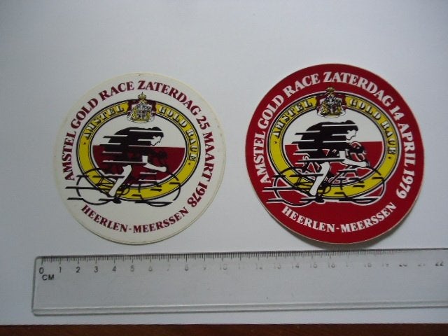 sticker oud Amstel Gold race 1978 + 1979 Wielrennen heineken, Verzenden, Zo goed als nieuw, Sport