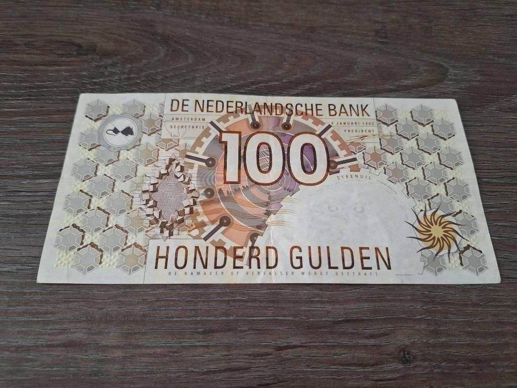 Biljet 100 gulden Steenuil, 1992, Ophalen of Verzenden, 100 gulden