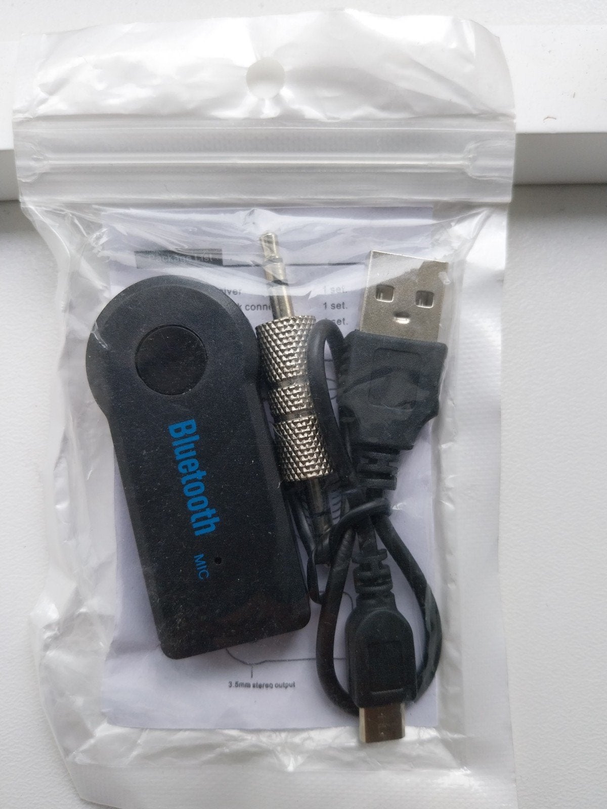 Bluetooth Audio Ontvanger Adapter 3.5mm Jack USB, Ophalen of Verzenden, Nieuw, Minder dan 2 meter, Overige kabels