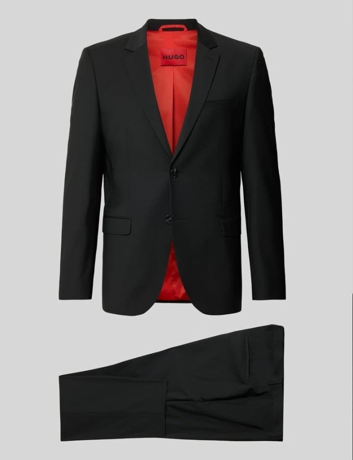 Hugo slimfit pak, Ophalen of Verzenden, Zo goed als nieuw, Maat 48/50 (M), Zwart