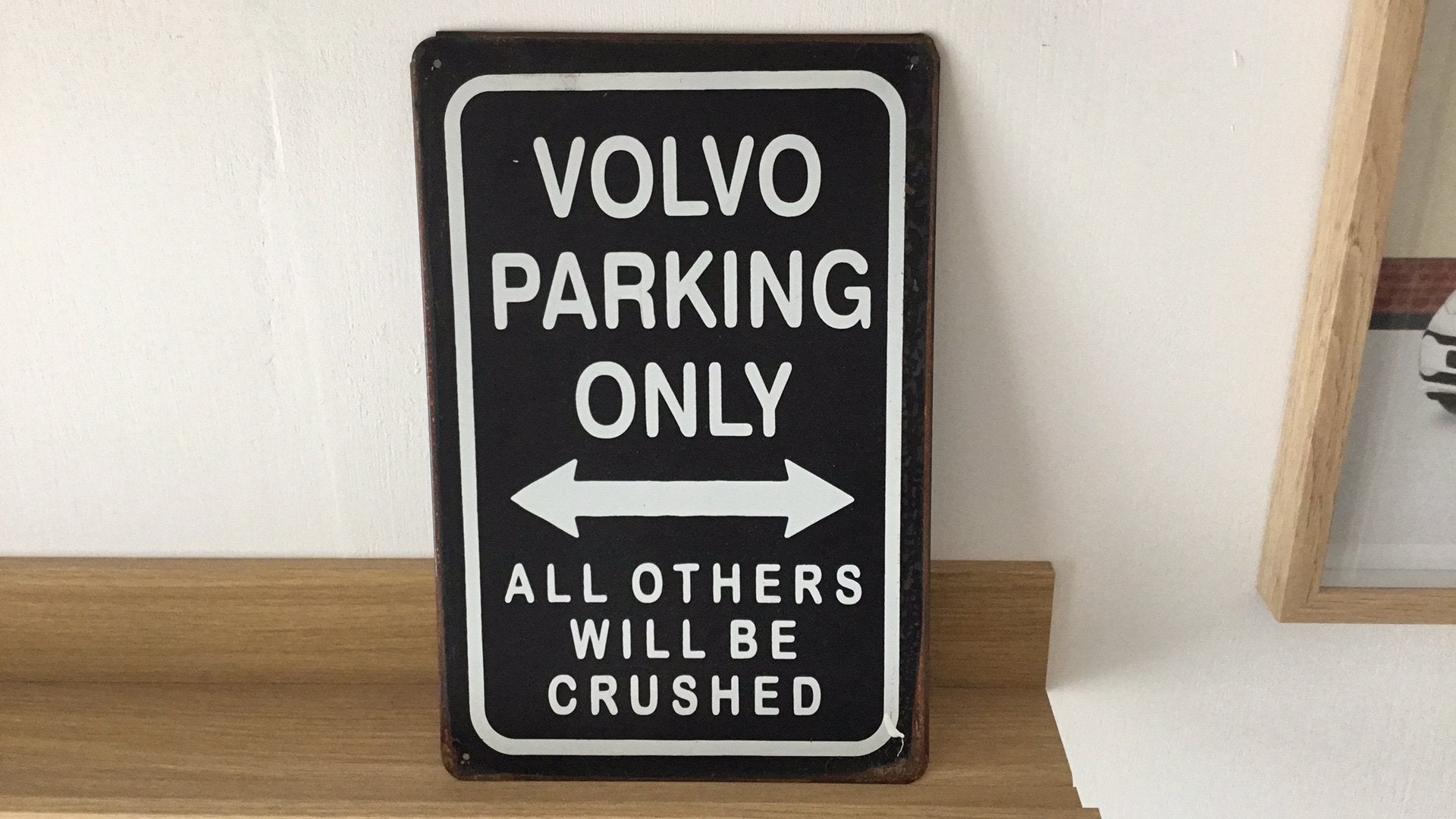 Metalen bord ‘volvo parking only’, Ophalen of Verzenden, Zo goed als nieuw, Auto's