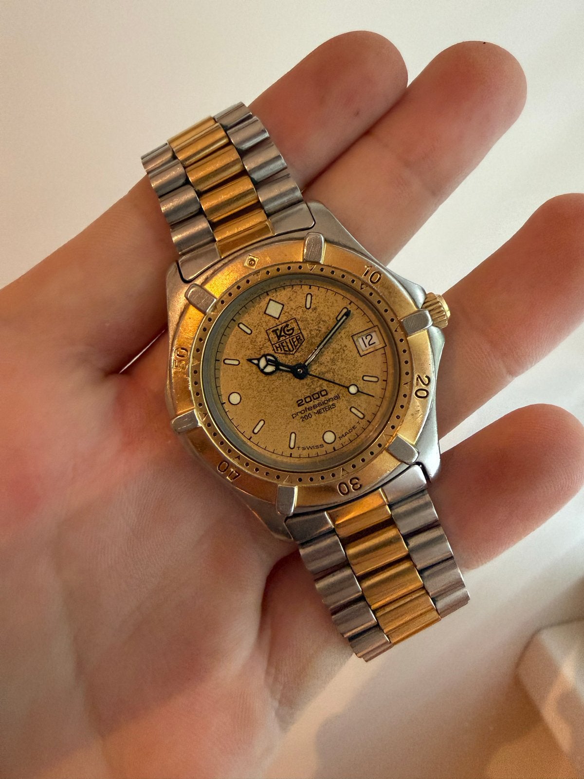 Tag Heuer 2000 - Goede staat met unieke verkleurde plaat, Ophalen of Verzenden, Staal, Polshorloge