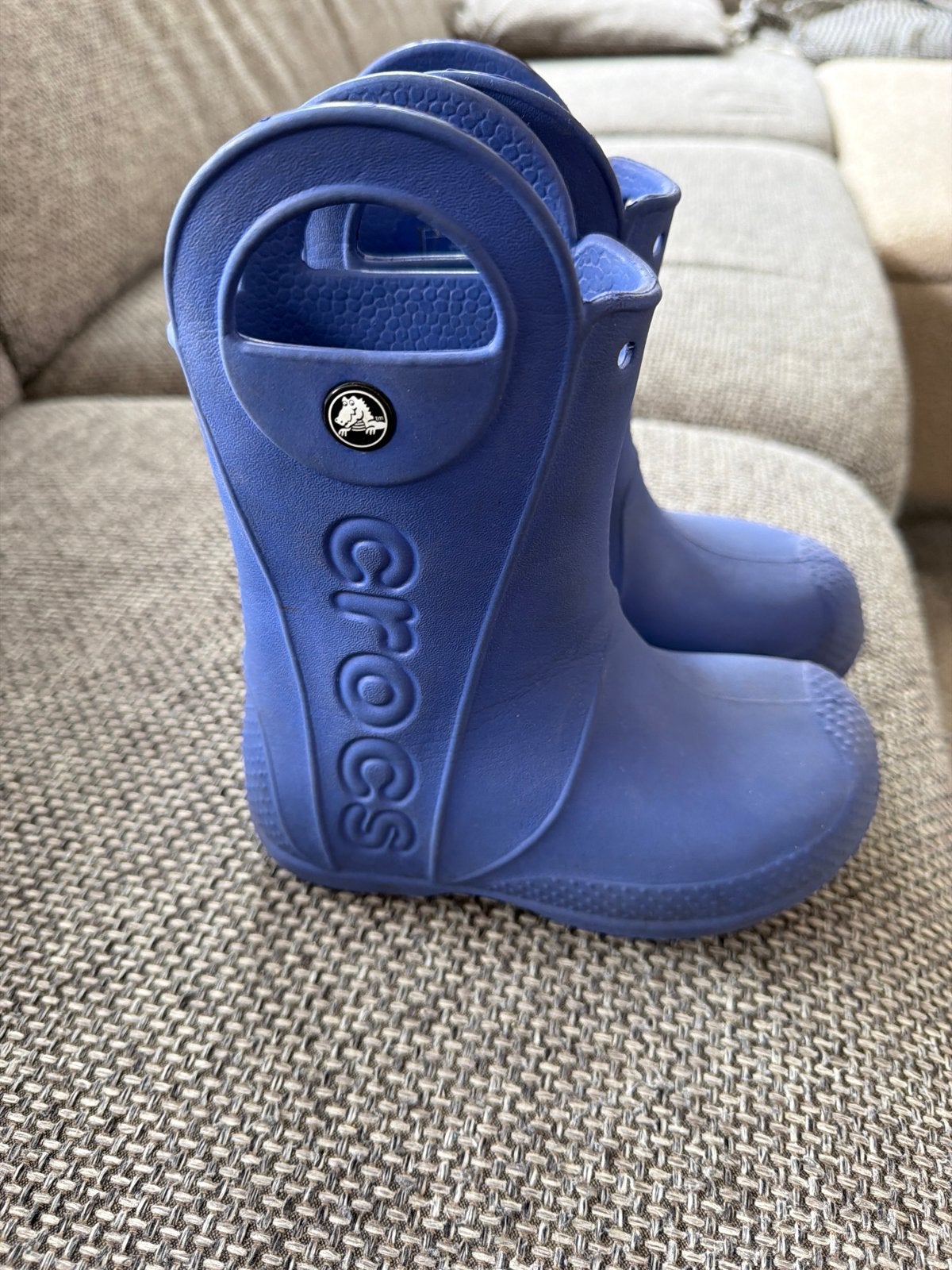 Crocs regenlaarzen mt 27/28 (C10) - Blauw, Ophalen of Verzenden, Gebruikt, Jongen of Meisje, Laarzen