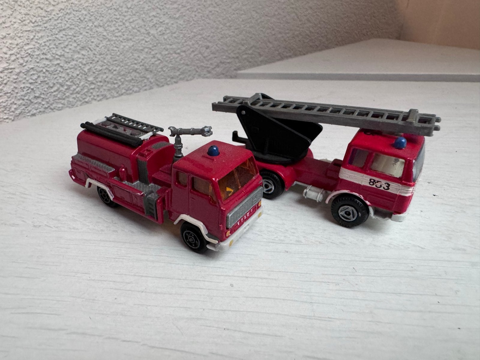 2 Vintage Brandweerwagens: Majorette en Effegi, Ophalen of Verzenden, Gebruikt