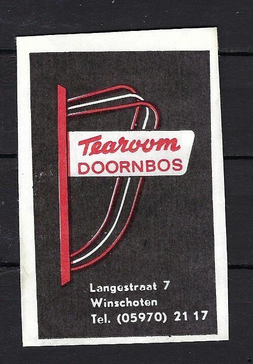 2914 Winschoten tearoom DOORNBOS, Ophalen of Verzenden, Nederland