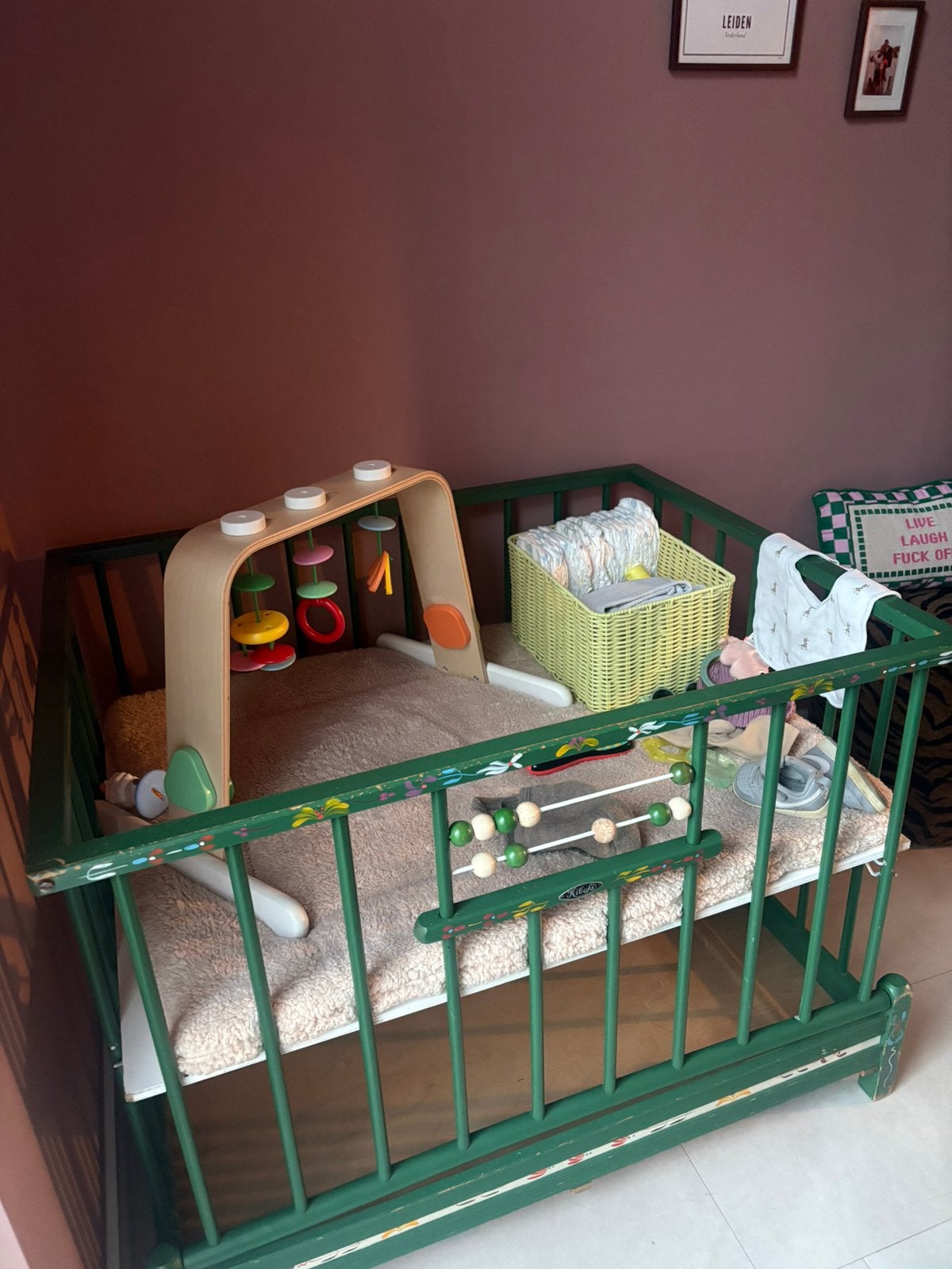 Kibofa retro handgeschilderde babybox, Ophalen, Gebruikt, Rechthoekig