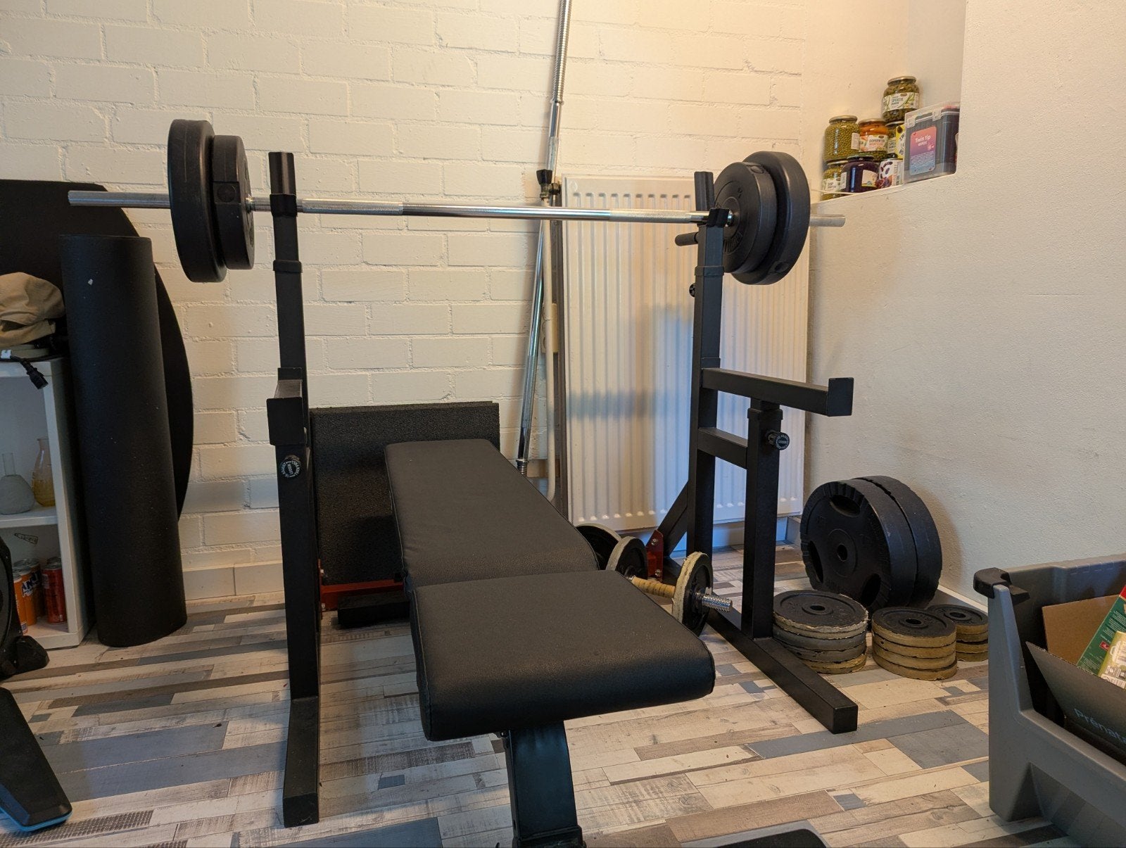 Complete Fitness Set: Bank, Halters, Gewichten & Meer, Ophalen, Gebruikt, Armen, Fitnessbank