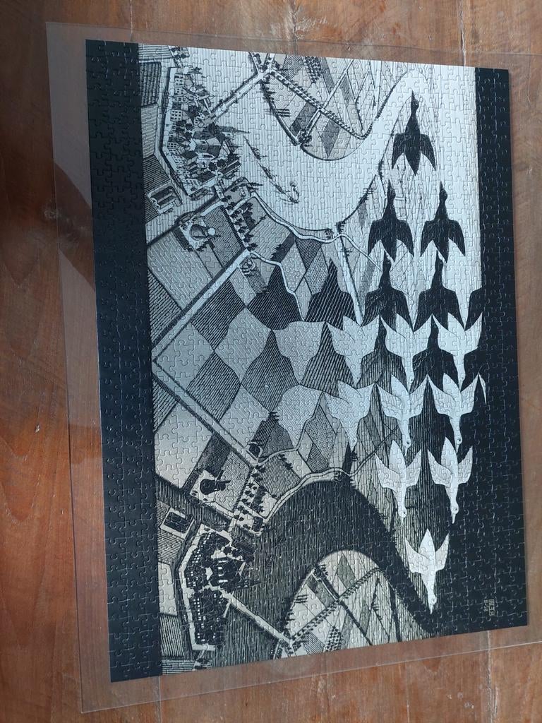 Escher puzzel 1000 stukjes Bekking en Blitz, Ophalen of Verzenden, Meer dan 50 stukjes, Zo goed als nieuw, 6 jaar of ouder