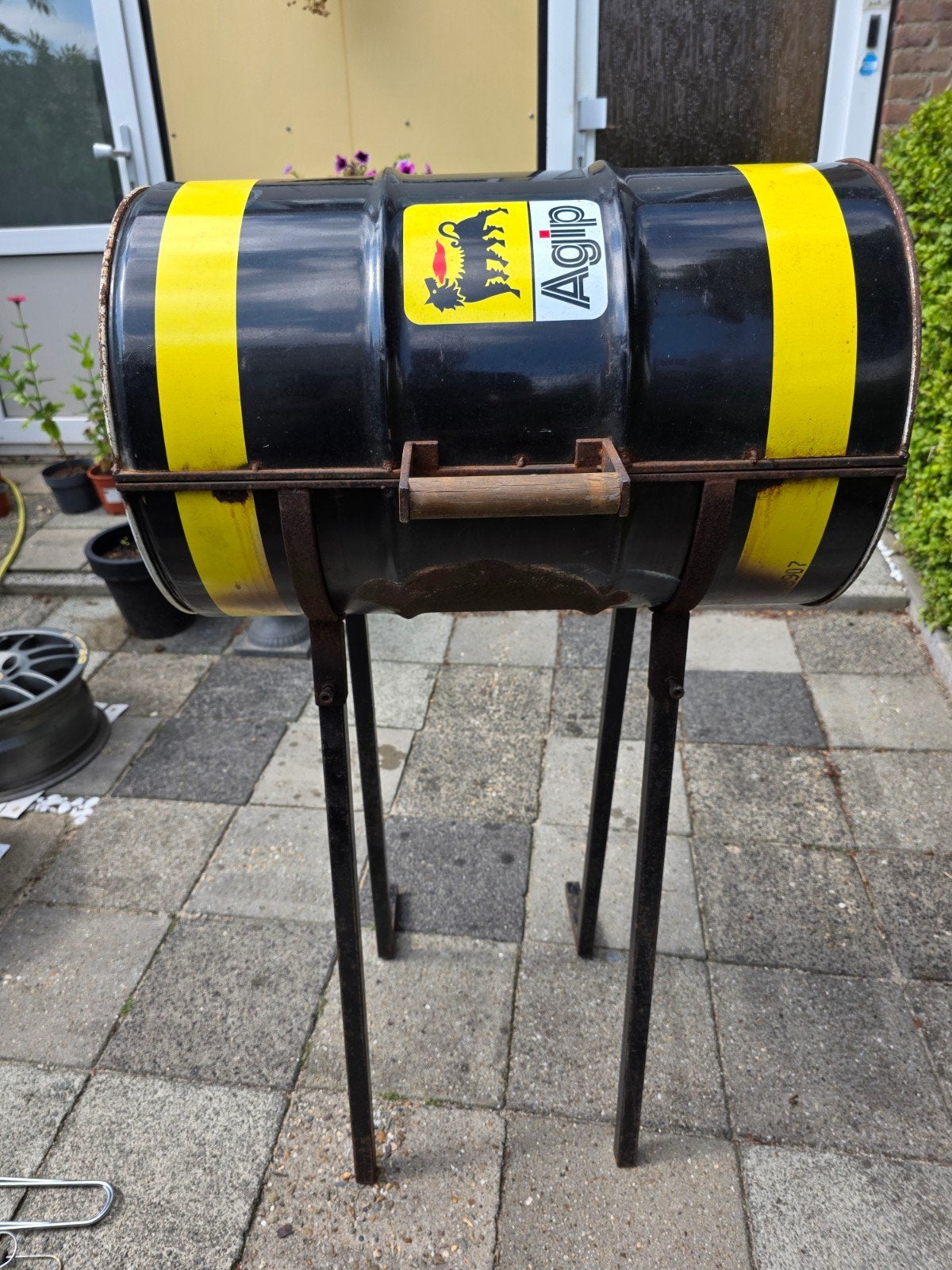 60 liter olievat bbq, Ophalen, Gebruikt