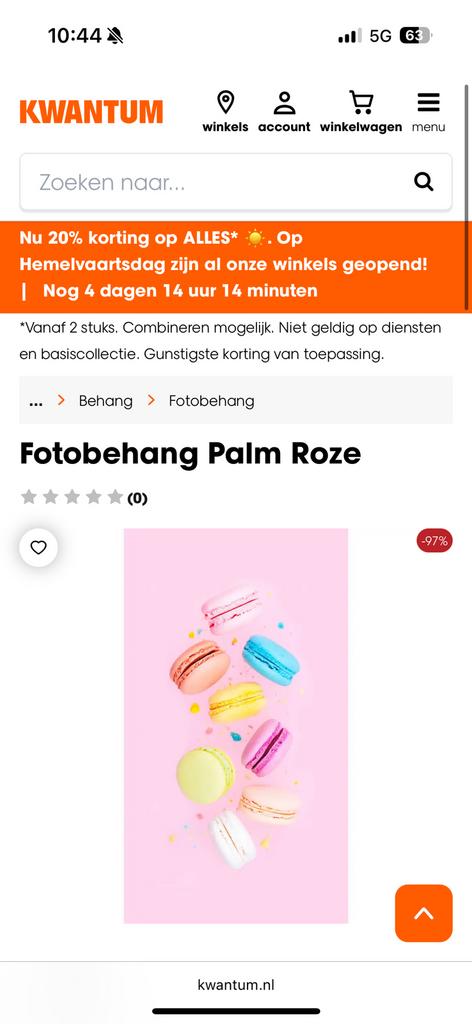 Fotobehang macarons , nieuw!, Ophalen, Minder dan 10 m²