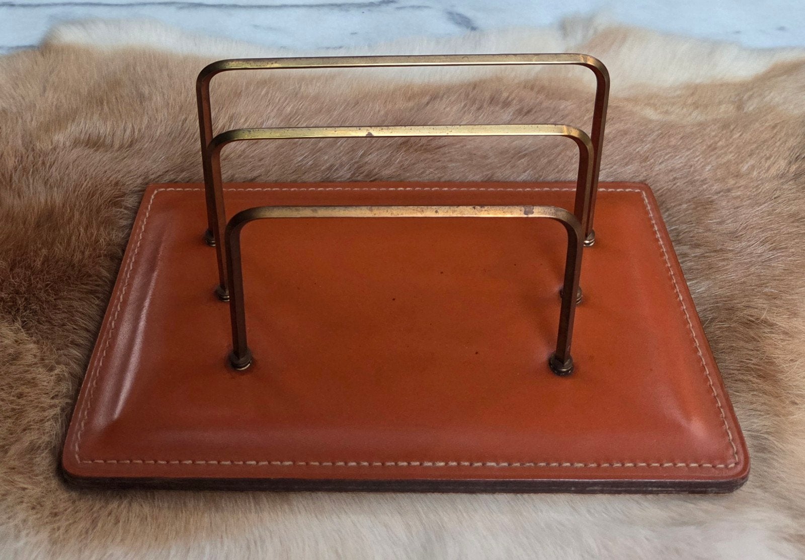 Vintage Mid-Century brievenstandaard (Stijl Jacques Adnet), Ophalen of Verzenden